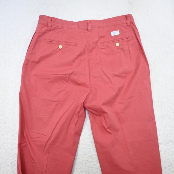 Vineyard Vines Whale Chino Pants Salmon Flat Front Mens Size 32 x 30 - Picture 7 of 8